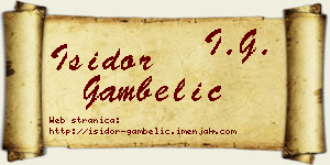 Isidor Gambelić vizit kartica